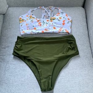 Floral high waist bikini